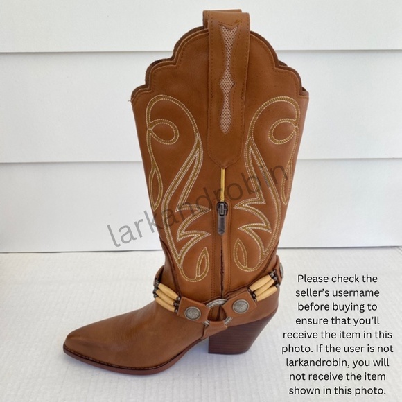 NEW Sam Edelman Jackie Western Boot Chestnut Leather 7.5 - Picture 8 of 16